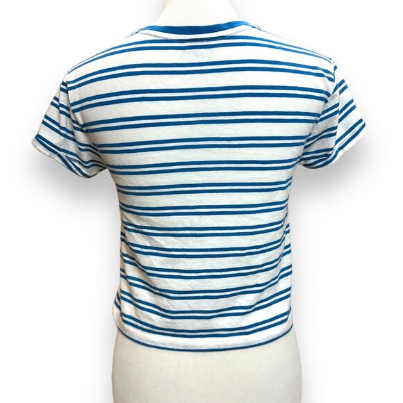 Bongo Striped Ringer Tee Crop Top NWOT - Picture 4 of 7